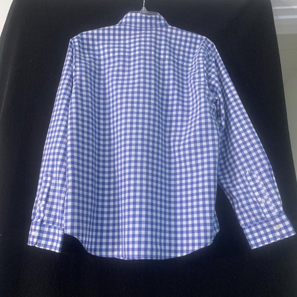 Ralph Lauren Size L Blue and White Gingham Ladies' Shirt - Picture 6 of 6